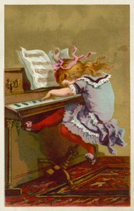 Lány zongorázik (chromolitho) alkotó: French School