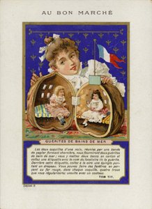 Dióhéjban ülő babákkal játszó lány, Guerites de bains de mer alkotó: French School