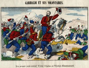 Giuseppe Garibaldi és az önkéntesek alkotó: French School