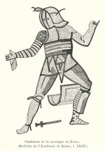 Gladiátor a Reims mozaikból (metszet) alkotó: French School