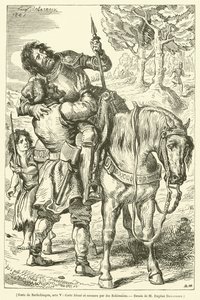 Goetz de Berlichingen, V. felvonás, Goetz megsebesült és megmentette a Bohemians (metszet) alkotó: French School