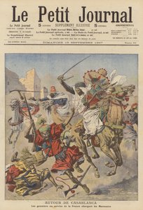 Marokkóiakra támadó gúmiak Casablanca közelében (színes litográfia) alkotó: French School