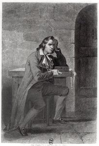 Gracchus Babeuf (1760-97) szúrja magát (metszet) (f/w fotó) alkotó: French School