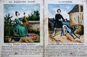 Nyelvtan gyerekeknek. 1850 körül (színes litó) alkotó: French School