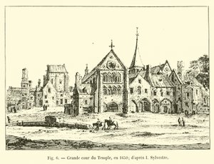 A templom nagy udvara, 1650-ben; miután én Sylvester alkotó: French School