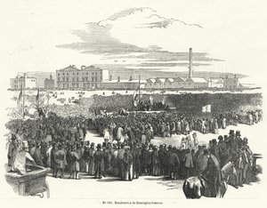 Nagyszerű találkozó, ha a Chartisták a Kennington Commonon, Londonban alkotó: French School