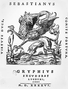 Sebastianus Gryphius Griffin nyomdász emblémája, Lyon, 1546 alkotó: French School