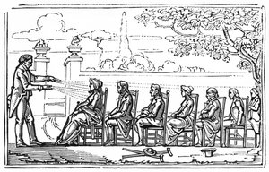 Csoportos mágnesterápia, Baron du Potet Therapeutique Magnetique illusztrációja, 1863 alkotó: French School