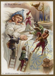 Gulliver nagyon beteg. Honvágytól (chromolitho) szenved alkotó: French School