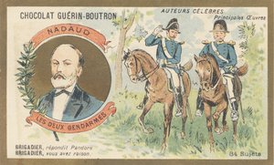 Gustave Nadaud (1820-1893) francia goguettier, költő és dalszerző, a rendszer által betiltott „Les deux gendarmes” vagy „Pandora” szatirikus művek szerzője alkotó: French School