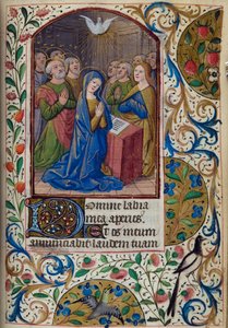 H/L-3-3 fol. 104r Pünkösd, az órák könyvéből, Párizs használata, 15. század közepe alkotó: French School