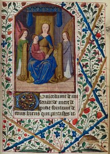 H/L-3-3 fol. 148r Szűz és gyermek, az órák könyvéből, Párizs használata, 15. század közepe alkotó: French School