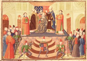 Harl 4380 f.186v IV. Henrik koronázása (1367-1413) Froissart