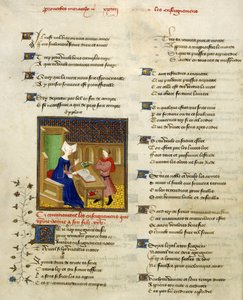 Harley 4431, f.261v Christine de Pisan és fia, illusztráció a "Christine de Pisan összegyűjtött műveiből" alkotó: French School