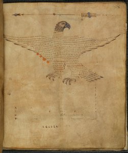 Harley 647, f.7 Illusztráció az „Aquila, a sas” csillagképről, „Aratea, kivonatokkal Hyginus Astronomica in the Constellation Figures” című művéből, készítette: Marcus Tullius Cicero (tinta és színes papíron) alkotó: French School