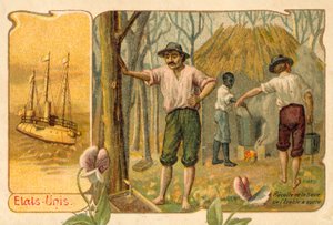 Juharnedv betakarítás juharszirup készítéséhez, Egyesült Államok (chromolitho) alkotó: French School