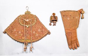 Hawking táska, kesztyű és kapucni készlet, francia, 1600-25