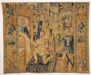 Henri III (1551-89) de Valois átadja a hatalmi jelvényeket Henri III (1553-1610) de Bourbonnak alkotó: French School