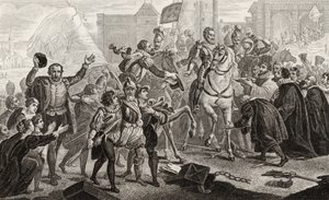 IV. Henrik (1553-1610) 1594-ben Párizsba érkezik Colart „Histoire de France” című művéből, amely 1840 körül jelent meg. alkotó: French School