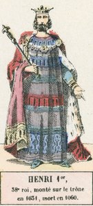 I. Henrik 38. király 1031-ben lépett trónra, 1060-ban halt meg (színes metszet) alkotó: French School