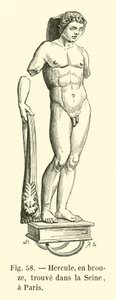 Hercules, bronzból, a Szajnában találták, Párizsban (metszet) alkotó: French School