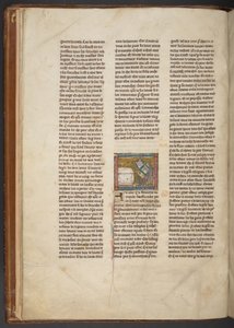 Remete írás az íróasztalnál, "Estoire del Saint Graal, La Queste del Saint Graal, Morte Artu", 1315-25 körül (tinta pergamenre) alkotó: French School