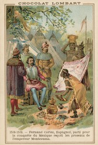 Hernan Cortes spanyol hódító, ajándékokat kapott Montezuma azték császártól, Mexikó, 1518-1519