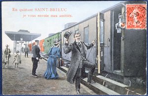 Ünnepi képeslap Saint-Brieuc-ból, 1910 körül (fénykép után) alkotó: French School