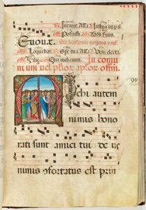 Szent Apostolok, Graduál, f.94 (tinta, tempera és aranylevél pergamenen) alkotó: French School