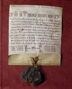 Hódolat II. Fülöp királynak (1165-1223) Simon de Montforttól (1160-1218 körül) VI. Raymondtól (1197-1249) 1216 körül elkobzott területekért alkotó: French School
