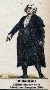 Honore Gabriel (Honore-Gabriel) Riqueti, Mirabeau grófja (1749-1791), francia politikus. A „” Galeriede Franciaország királyai és királynői és jeles karakterei 1643 és 1895 között” című filmben” Az epinal képe. alkotó: French School