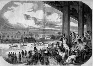Lóverseny a Chantilly-i hipodromban 1858-ban. alkotó: French School