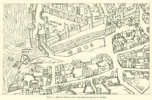 Hotel de Nesle 1550-ben, O Truchet térképének fakszimile alkotó: French School