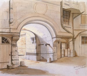 Hotel de Saint-Aignan, Rue du Temple, Párizs (ceruza és WC papíron) alkotó: French School