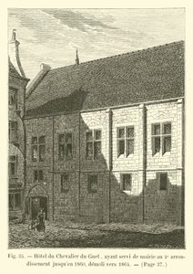 A Hotel du Chevalier du Guet, amely 1860-ig városházaként szolgált a 4. kerületben, 1864 körül lebontották. alkotó: French School