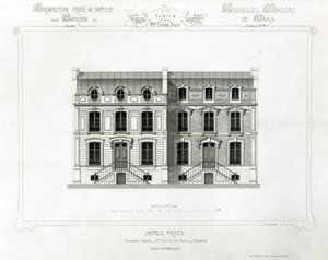 Privát szállodák, Rue Balzac 10 és 12, Párizs, az Architecture Privee au C19th-től, alkotó: French School