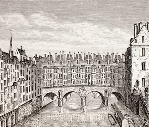 Házak a Saint-Michel hídon, Párizs, 1875 alkotó: French School