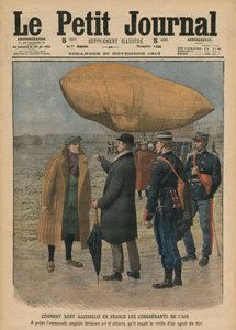 Hogyan fogadják a légi hódítókat Franciaországban? Ernest Willows, illusztráció a „Le Petit Journal” című folyóiratból, kiegészítő illusztráció, 1910. november 20.