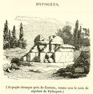 Hypogee etrusque pres de Cortone, connu sous le nom de sepulcre de Pythagore (metszet) alkotó: French School