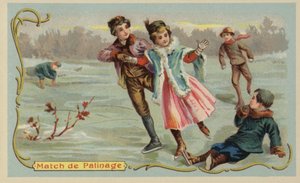 Jégkorcsolya (chromolitho) alkotó: French School