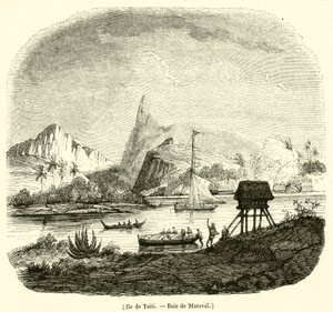 Ile de Taiti, Baie de Matavai (metszet) alkotó: French School