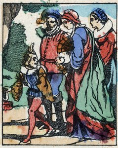 Illusztráció a „Riquet a la houppe” című meséhez, Charles Perrault (1628-1703) francia író. Imaging Pellerin fametszete - Epinal, sd. 19. század vége. alkotó: French School