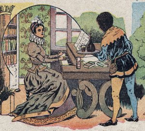 Illusztráció a „Szépség és a Bete” című meséhez: figyelem övezte. Quinn-képek metszete, 1890 körül. alkotó: French School