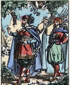 Illusztráció az Ezeregyéjszaka meséihez. Ali-Baba (Ali Baba).Fametszet az Imaging Pellerin - Epinal, sd. 19. század vége. alkotó: French School