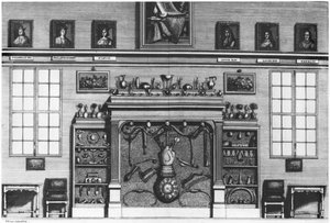 Illusztráció a Cabinet de la Bibliotheque Sainte-Genevieve-ből, Pere Claude Du Molinet tiszteletes (1620-87) 1692 alkotó: French School