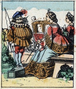 Illusztráció Charles Perrault „Hamupipőke vagy A kis üvegpapucs” című meséjéről. Imaging Pellerin fametszete - Epinal, sd. 19. század vége. alkotó: French School