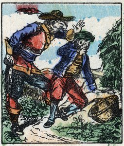 Illusztráció a „” Raminagrobis és az egerek” című meséhez. Fametszet az Imaging Pellerin - Epinal, sd. 19. század vége. alkotó: French School