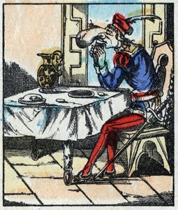 Illusztráció a „Grand Flandrin kalandjai” című meséhez. Fametszet az Imaging Pellerin - Epinal, sd. 19. század vége. alkotó: French School