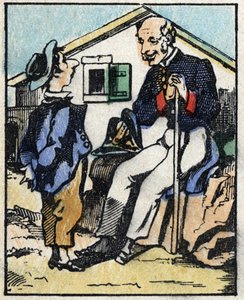 A mese illusztrációja: „Veridique Jeannot Serinet története „” Fametszet a képről Pellerin - Epinal, sd. 19. század vége. alkotó: French School
