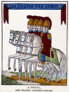 Epinal képe 1825-ből, amely a „Négy fiát, Aymont” ábrázolja, egy névtelen epikus költemény a 13. század végéről. alkotó: French School